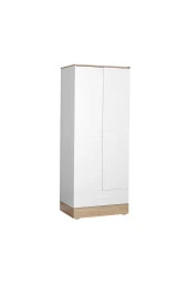 Base 2 Kapaklı Tek Çekmeceli Gardırop-İtalyan Meşe-Mat Beyaz 80x198x52 cm (GxYxD) - 2