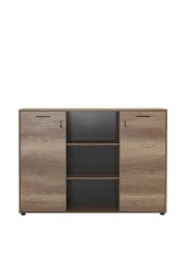 Newyork 3 Raflı 2 Kilitli Kapaklı Kitaplık-Açık Ceviz(Tori) 150x110x34 cm (GxYxD) thumbnail 1