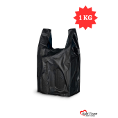 Kalın Siyah Poşet Orta Boy 1 Kg Hışır Atlet Poşet Market Manav Poşeti Çöp Poşeti - 1