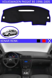 GUERRINO Torpido Koruma Halısı Siyah Kenar Renk Mavi Volkswagen Passat B5 1995-2005 ile Uyumlu thumbnail 1