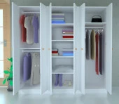 Mobilique 6 Kapaklı Side Gardrop Beyaz - 3