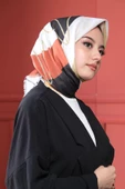 Afvente Çiçek Desen Sarı Pamuk Eşarp - 1
