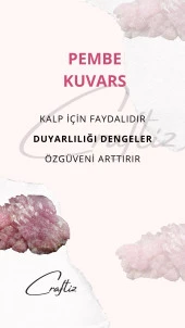 Pembe Kuvars Doğal Taş Bileklik - 3