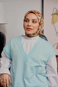 Afvente Çiçek Desen Sarı Soft Pamuk Eşarp - 3