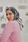 Afvente Yaprak Desen Gri Soft Pamuk Eşarp - 4