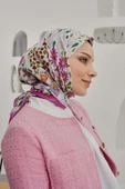 Afvente Çiçek Desen Pembe Soft Pamuk Eşarp - 2