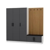 Minar Kale Dekor Panel 3 Kpk 1 Bölme Raf Port + Ayakkabılık Minderli Byz Antr thumbnail 6