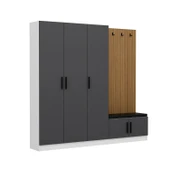 Minar Kale Dekor Panel 3 Kpk 1 Bölme Raf Port + Ayakkabılık Minderli Byz Antr thumbnail 4