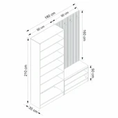 Minar Kale Dekor Panel 2 Kpk 2 Bölme Raf Port + Ayakkabılık Minderli Byz Mbrn Çizgili Byz - 8