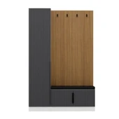 Minar Kale Dekor Panel 1 Kpk 1 Bölme Raf Port + Ayakkabılık Minderli Byz Mbrn Çizgili Antr thumbnail 5