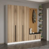Minar Kale Dekor Panel 3 Kpk 1 Bölme Raf Port + Ayakkabılık Minderli Byz Dore Plus - 2