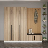 Minar Kale Dekor Panel 3 Kpk 1 Bölme Raf Port + Ayakkabılık Minderli Byz Dore Plus - 1