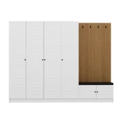Minar Kale Dekor Panel 4K 2 Bölme Raf Port+Ayakkabılık Minderli Byz Mbrn Panjur Byz - 5