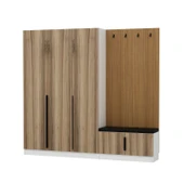 Minar Kale Dekor Panel 3 Kpk 1 Bölme Raf Port + Ayakkabılık Minderli Byz Dore Plus - 6