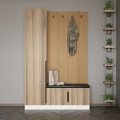 Minar Kale Dekor Panel 1 Kpk 1 Bölme Raf Port + Ayakkabılık Minderli Byz Dore Plus thumbnail 1