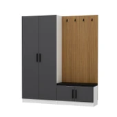 Minar Kale Dekor Panel 2 Kpk 2 Bölme Raf Port + Ayakkabılık Minderli Byz Antr thumbnail 6