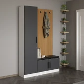 Minar Kale Dekor Panel 1 Kpk 1 Bölme Raf Port + Ayakkabılık Minderli Byz Antr thumbnail 2