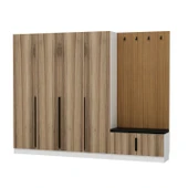 Minar Kale Dekor Panel 4 Kpk 2 Bölme Raf Port + Ayakkabılık Minderli Byz Dore Plus - 6