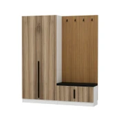 Minar Kale Dekor Panel 2 Kpk 2 Bölme Raf Port + Ayakkabılık Minderli Byz Dore Plus - 6