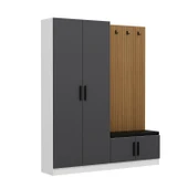 Minar Kale Dekor Panel 2 Kpk 2 Bölme Raf Port + Ayakkabılık Minderli Byz Antr thumbnail 4