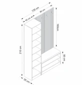 Minar Kale Dekor Panel 1 Kpk 1 Bölme Raf Port + Ayakkabılık Minderli Byz Mbrn Çizgili Byz thumbnail 8