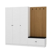 Minar Kale Dekor Panel 3K 1 Bölme Raf Port+Ayakkabılık Minderli Byz Mbrn Panjur Byz - 6