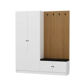 Minar Kale Dekor Panel 2K 2 Bölme Raf Port+Ayakkabılık Minderli Byz Mbrn Panjur Byz - 6