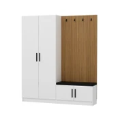 Minar Kale Dekor Panel 2 Kpk 2 Bölme Raf Port + Ayakkabılık Minderli Byz Byz - 6