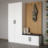 Minar Kale Dekor Panel 2 Kpk 2 Bölme Raf Port + Ayakkabılık Minderli Byz Byz - 3