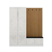 Minar Kale Dekor Panel 2 Kpk 2 Bölme Raf Port + Ayakkabılık Minderli Byz Eskitme Byz - 5