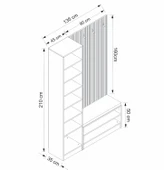 Minar Kale Dekor Panel 1 Bölme Raf+Ayakk Minderli Byz 1 Kapaksız thumbnail 4