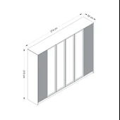 Minar Kale Luxe Soft 6 Kapaklı Mebran+Cam Dolap-Kumtaşı thumbnail 7