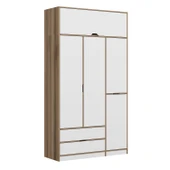 Minar Elina 3 Kapaklı Dolap + Yüklük Dore Beyaz thumbnail 5