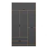 Minar Elina 3 Kapaklı Dolap + Yüklük Dore Antrasit thumbnail 6