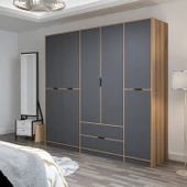 Minar Elina 5 Kapaklı Dolap Dore Antrasit thumbnail 3