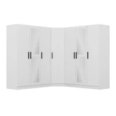 Minar Kale Zincir 7K 2 Aynalı 4Ç Köşe Dolap Beyaz 3+K+3 thumbnail 5