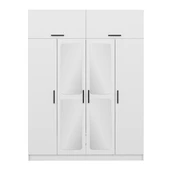 Minar Kale 4 Kapak 2 Aynalı 2 Çek Dolap & Yüklük Beyaz thumbnail 4