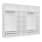 Minar Kale 7 Kapak 3 Aynalı 4 Çek Dolap & Yüklük Beyaz thumbnail 5