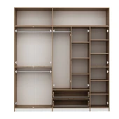 Minar Elina 5 Kapaklı Dolap + Yüklük Dore Beyaz thumbnail 7