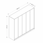 Minar Lara 5 Kapılı Dolap - Beyaz thumbnail 8