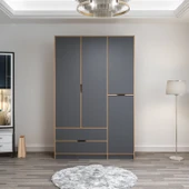 Minar Elina 3 Kapaklı Dolap Dore Antrasit thumbnail 1