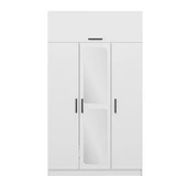 Minar Kale 3 Kapak 1 Aynalı 2 Çek Dolap & Yüklük Beyaz thumbnail 4