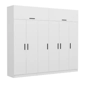 Minar Kale 6 Kapaklı 2 Çek Dolap Ve Yüklük Beyaz thumbnail 3