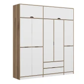 Minar Elina 5 Kapaklı Dolap + Yüklük Dore Beyaz thumbnail 5