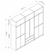 Minar Elina 6 Kapaklı Dolap + Yüklük Dore Beyaz - 8