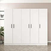 Minar Kale Zincir Dolap 5 Kapılı 3+2-Beyaz thumbnail 1