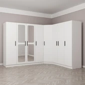 Minar Kale Zincir 8K 2 Aynalı 4Ç Köşe Dolap Beyaz 3+K+4 thumbnail 3