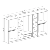 Minar Kale 190Cm 8 Bolme 2 Cek Gıyınme Dlp Beyaz thumbnail 8