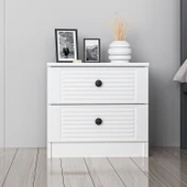 Minar D1010-Kale Komodin 2 Çekmece Beyaz Mebran Panjur thumbnail 2