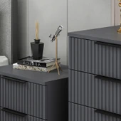 Minar D1006-Kale Plus Komodin 2Ç- Antrasit Mebran Çizgili thumbnail 4